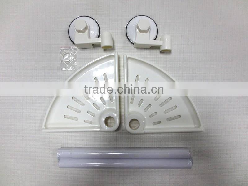 Household Wall Corner Plastic Bathroom Double Tiers Corner Shelves