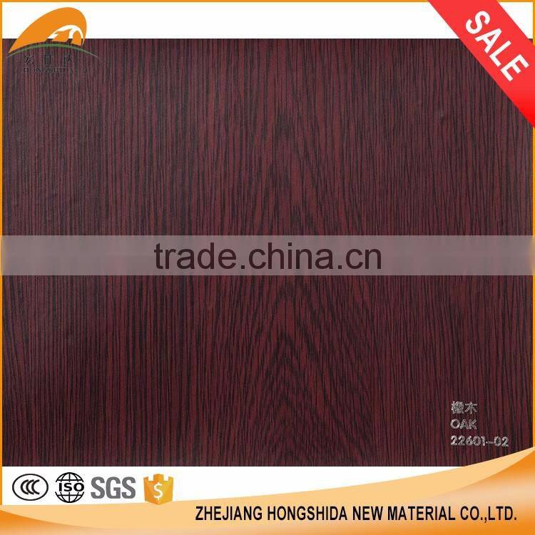 Hot sale Oak grain decorative pvc foil high gloss pvc film for doors and furniture
