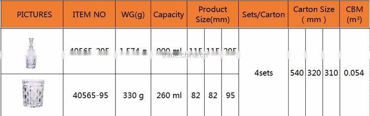 Vodka Decanter and vodka Glasses Set by Crystal Coast Glassware