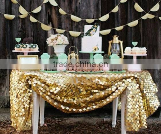 Fancy Wedding Metallic Sequin Table Cloth