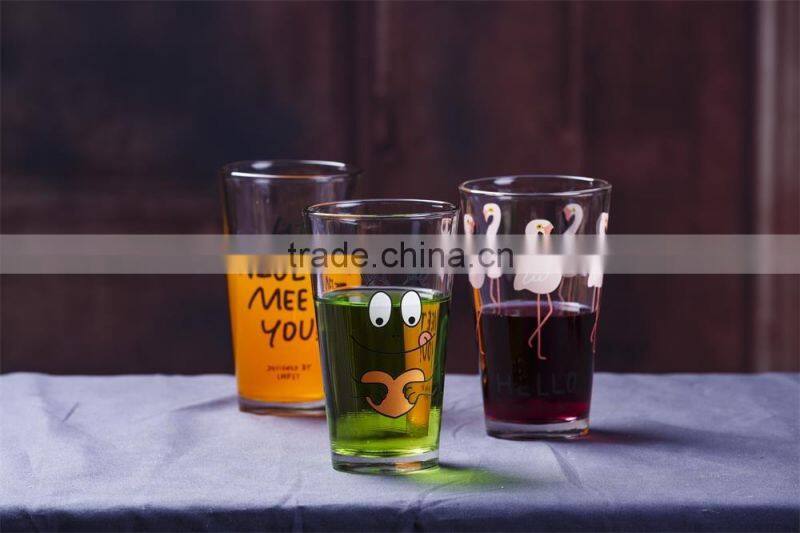 16oz clear glass tea cups glass juice cup