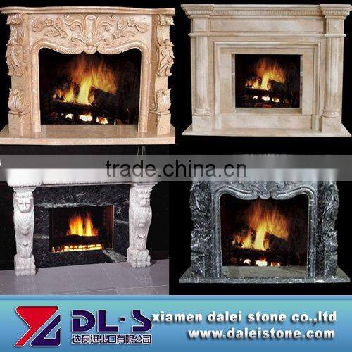indoor marble fireplace