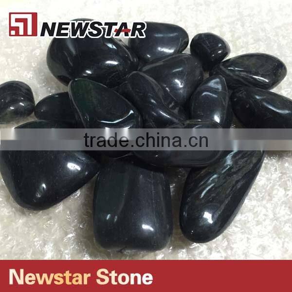 Top quality black landscape pebbles,black garden rocks