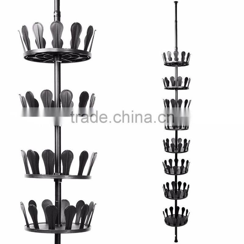 Revolving Shoe Rack with Rotating Storage Rack