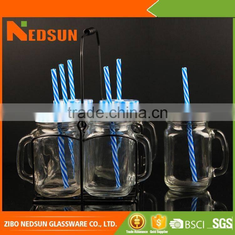 Hot sale product 16oz Promotional cheap glass juice jar from alibaba trusted suppliers