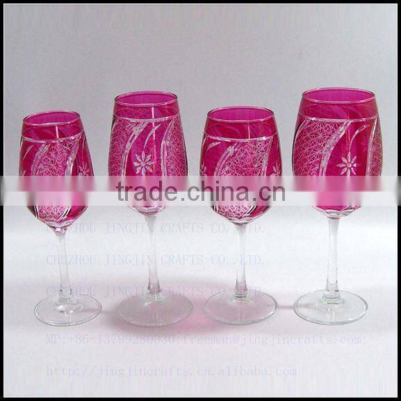hand cut Scandinavian style wine glass champange flute
