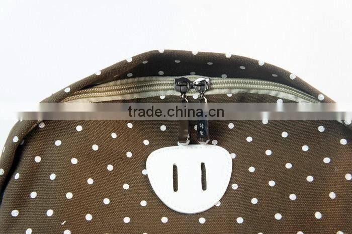 Store More Beautiful Cartoon Print Polka Dot Canvas Casual Daypacks Rucksack