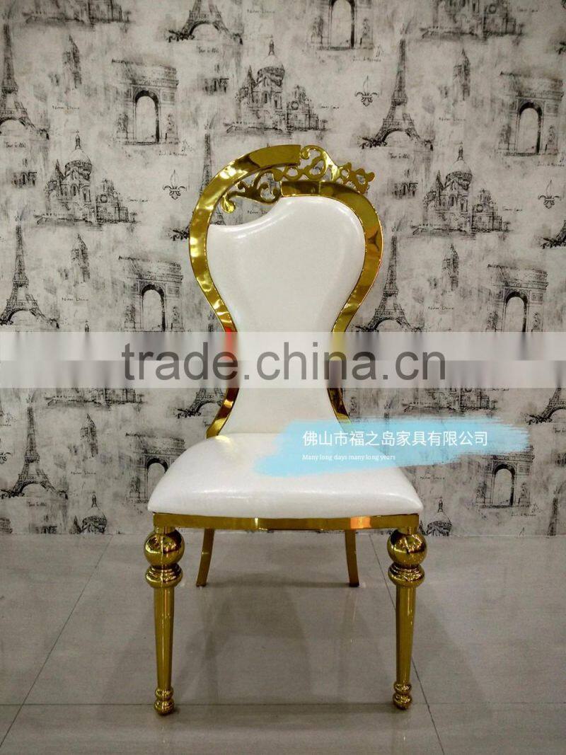 Modern High quality golden stainless steel dining chair