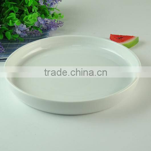 New design restaurant ceramic pizza plate wholesale white porcelain round plate