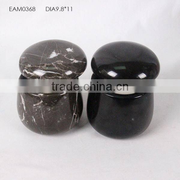Home decor carrara marble candle jars designed with lids for customized