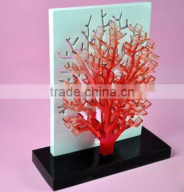 Modern lucky tree clear resin chinese fengshui products