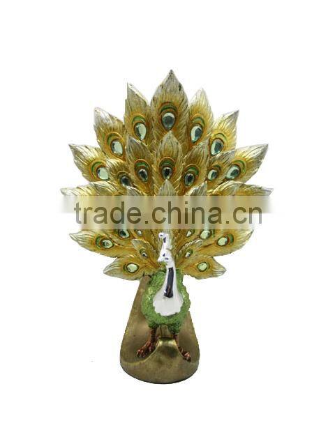 shinning coating delicate resin high quality peacock statues