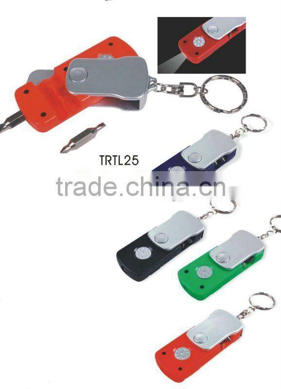Mini tools with LED light keychain