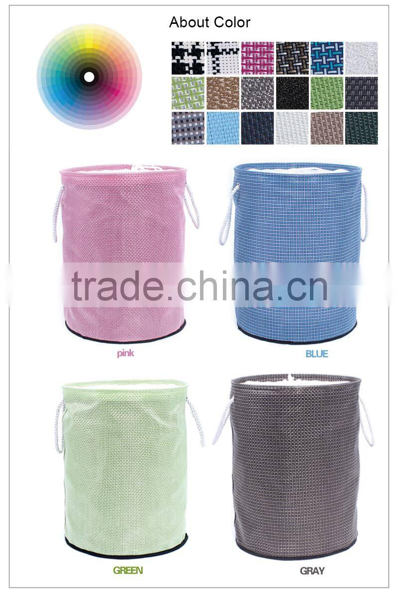 Fashional style foldable and collapsible laundry basket with strong rope handles
