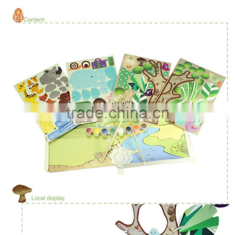 2015 most popular paper artcraft for kids gift with various model -Animals homeland