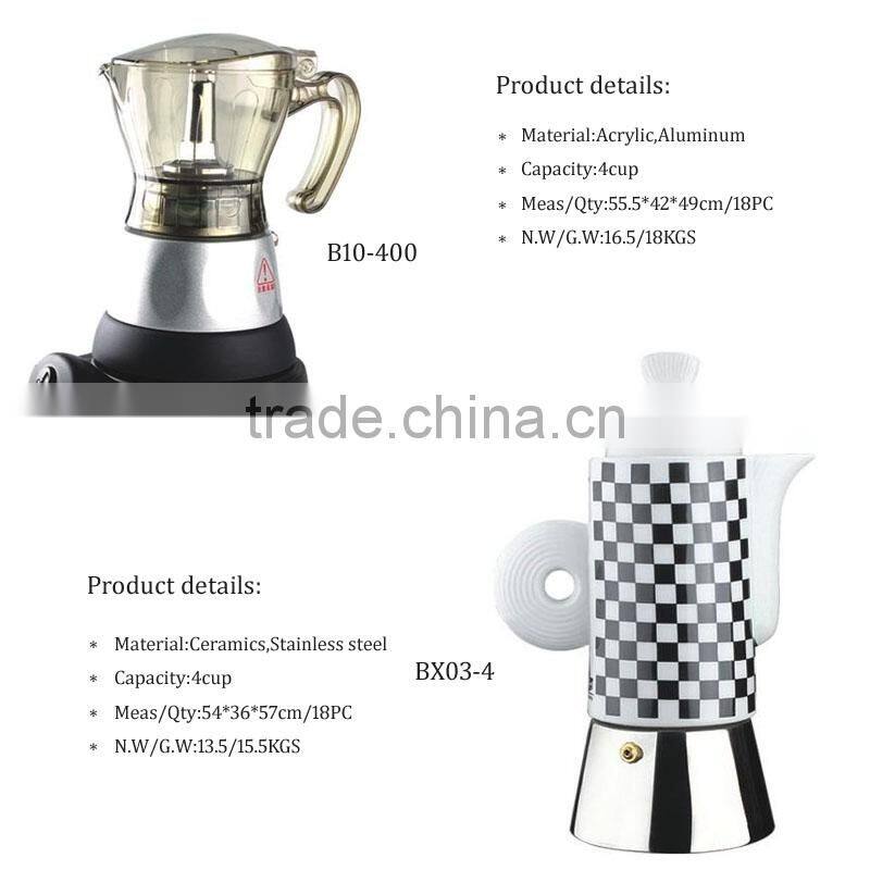 3cups electric espresso antique coffee maker moka espresso coffee pot