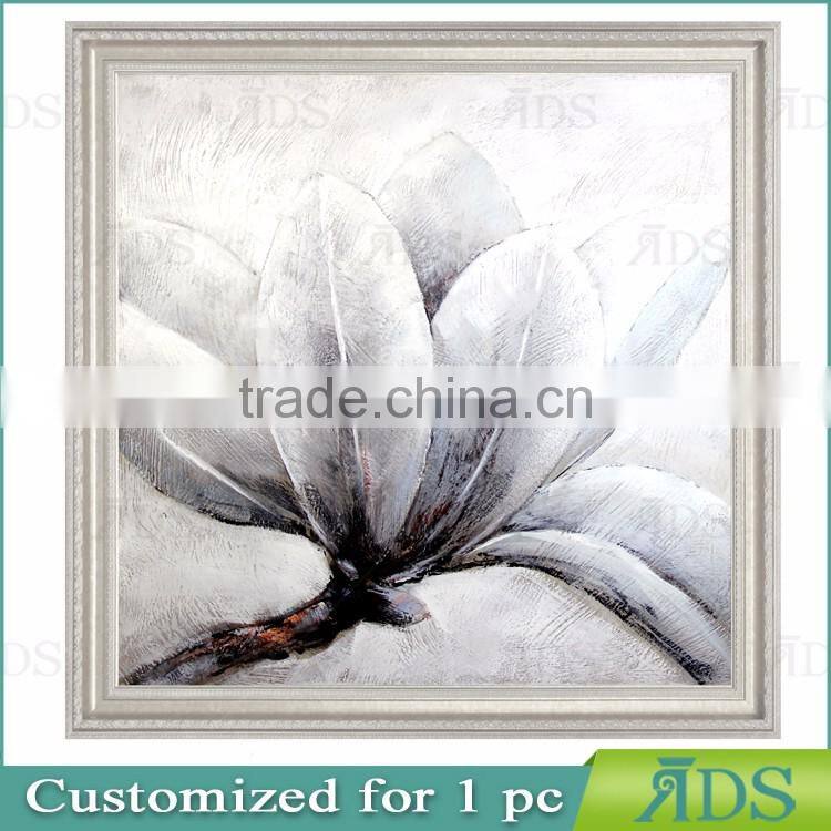 Home Decor Handmade Art Modern Canvas White Flower Oil Painting