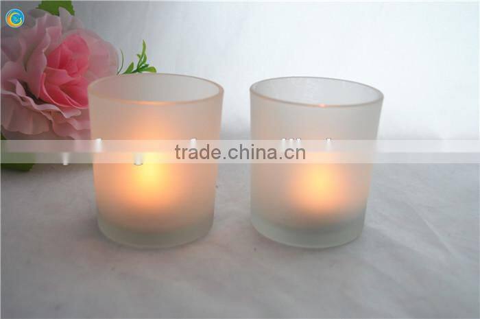 clear frosted glass candle holder