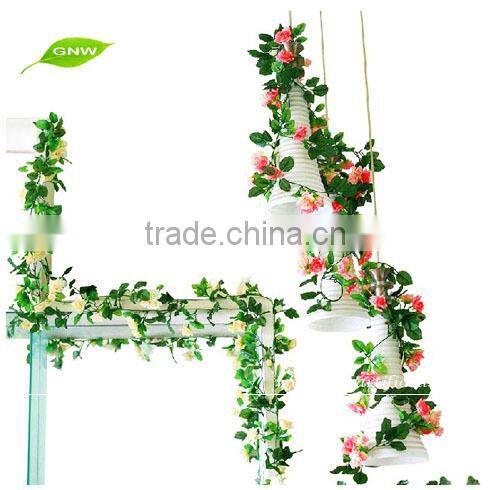 GNW FLV15 Wholesale Artificial Plastic Rose Vine for Garland used in wedding decoration