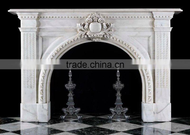 New product contemporary indoor home decorationstone white marble fireplace