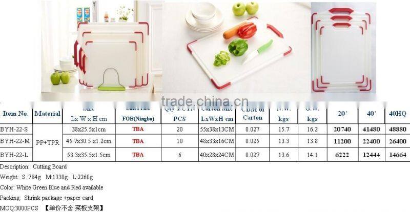 Kitchen Plastic Cutting Board Set Plastic Chopping Board Set with holder