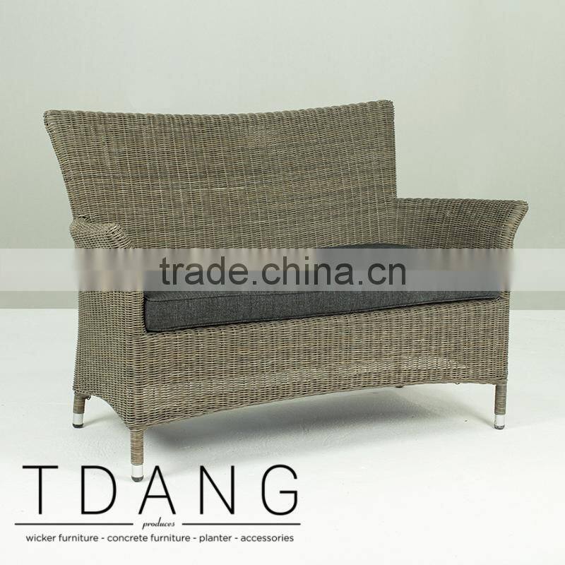Manning Wicker Sofa - Rattan patio furniture garden bench.
