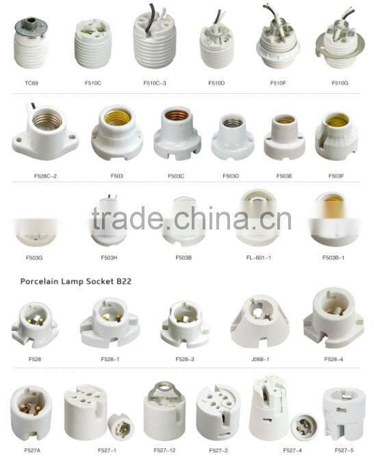edison screw shell type of ceramic porcelain lamp holder / lamp socket e27 e27