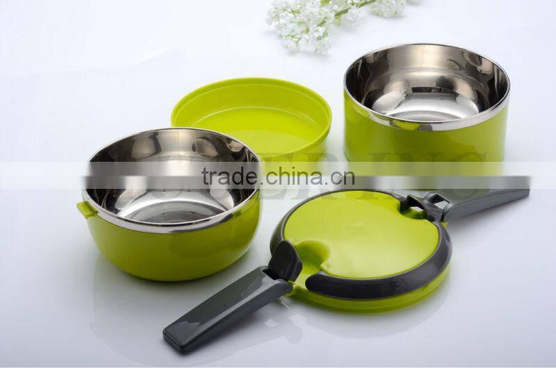 Plastic Two Layers Lunch Box With Lock