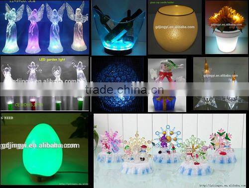 acrylic LED artificial christmas green tree with snowman