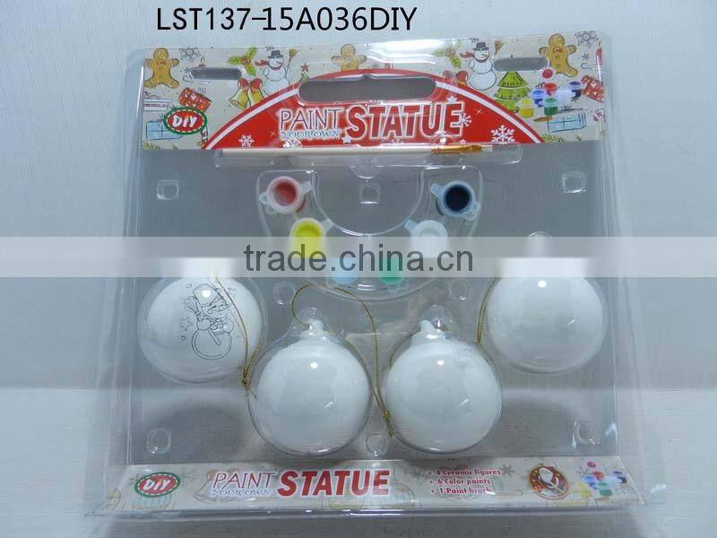 New ceramic DIY christmas paint set,diy watercolor paint set,paint brush set