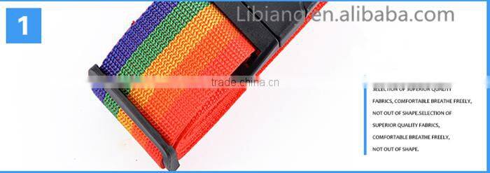 custom logo high quality luggage strap with lock