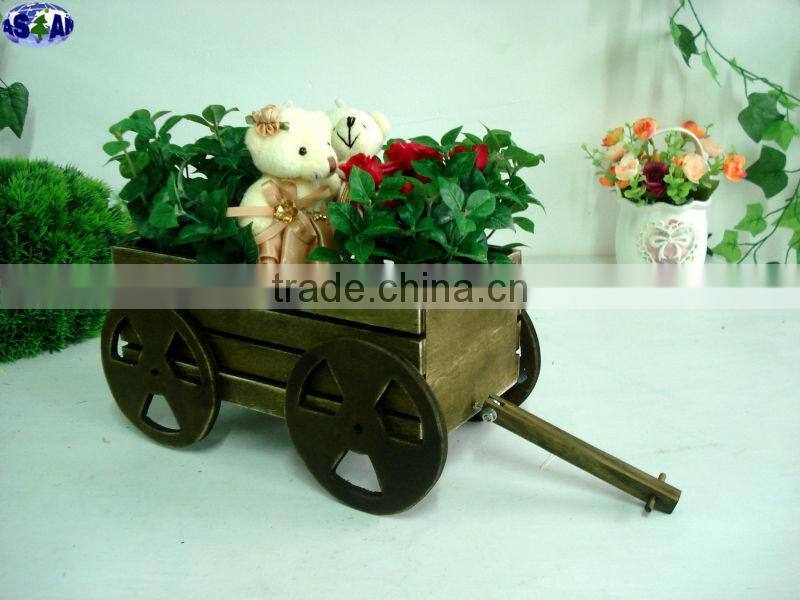 Mini wooden cart for flowers and plants