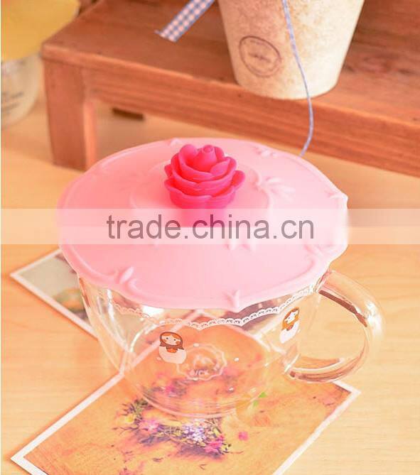 Cute Rose Silicone Watertight Cup/Mug Lid Cover