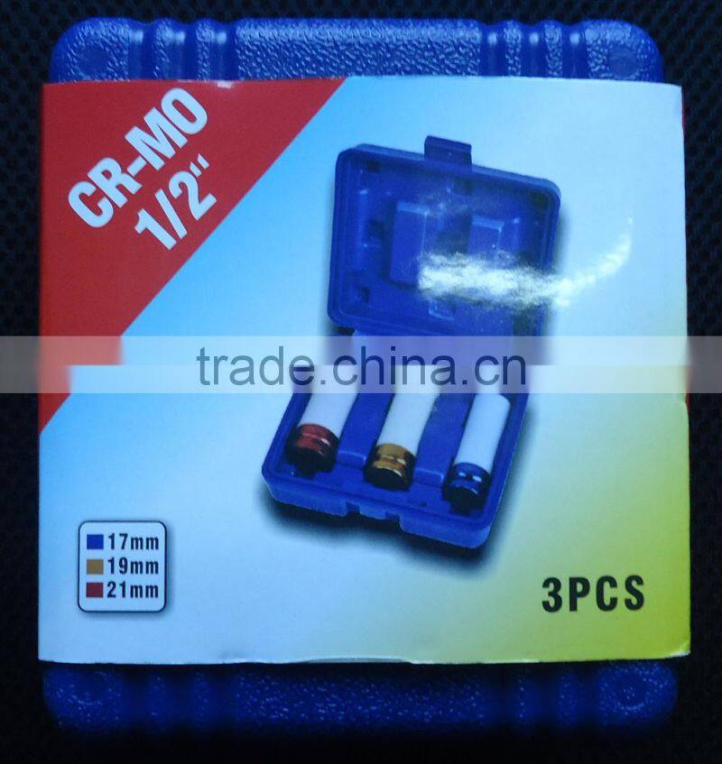 3pcs 1/2" Tire socket / Deep impact sockets set / Promotion set