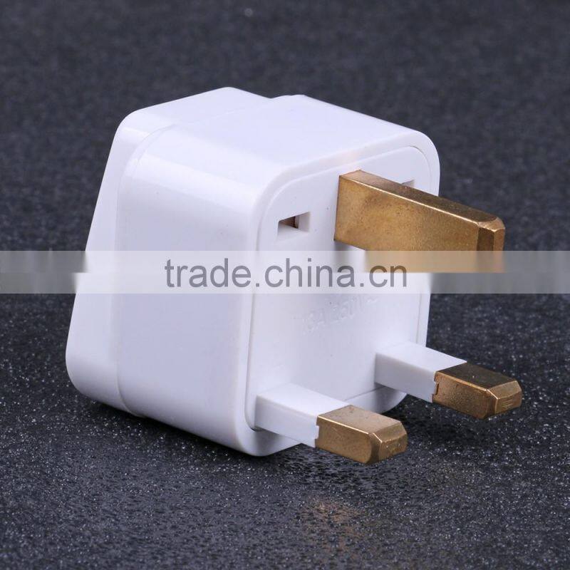 White Travel Adaptors UK 3 Pin AC Power Plug