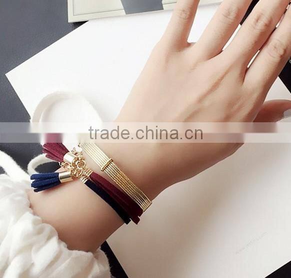 suede leather bracelet velvet tassel bracelet Bohemian tassel bracelet