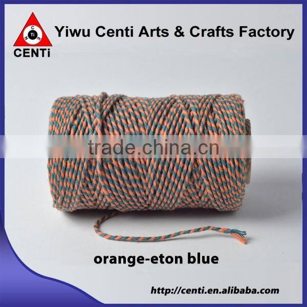Fashion black and yellow double colour cotton thread bakers twine two tone cotton twine