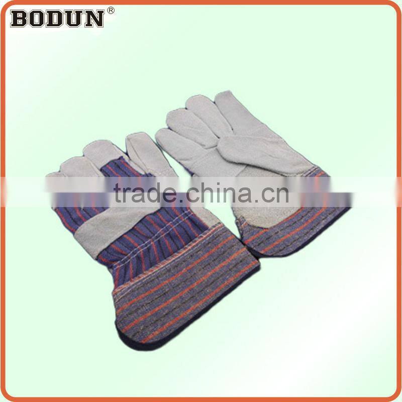 A2012 colourful faric split leather patch palm glove