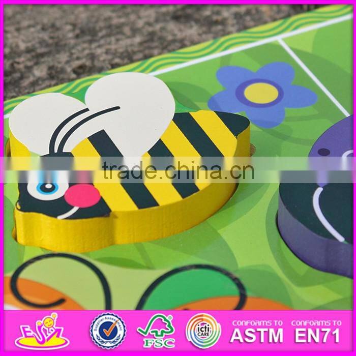 2016 new design educational insects toy wooden learning shapes for kids W14D019