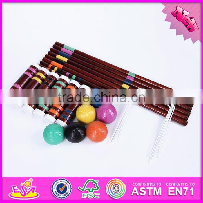 2016 Outdoor garden 6 player funny children wooden croquet mallet W01A171