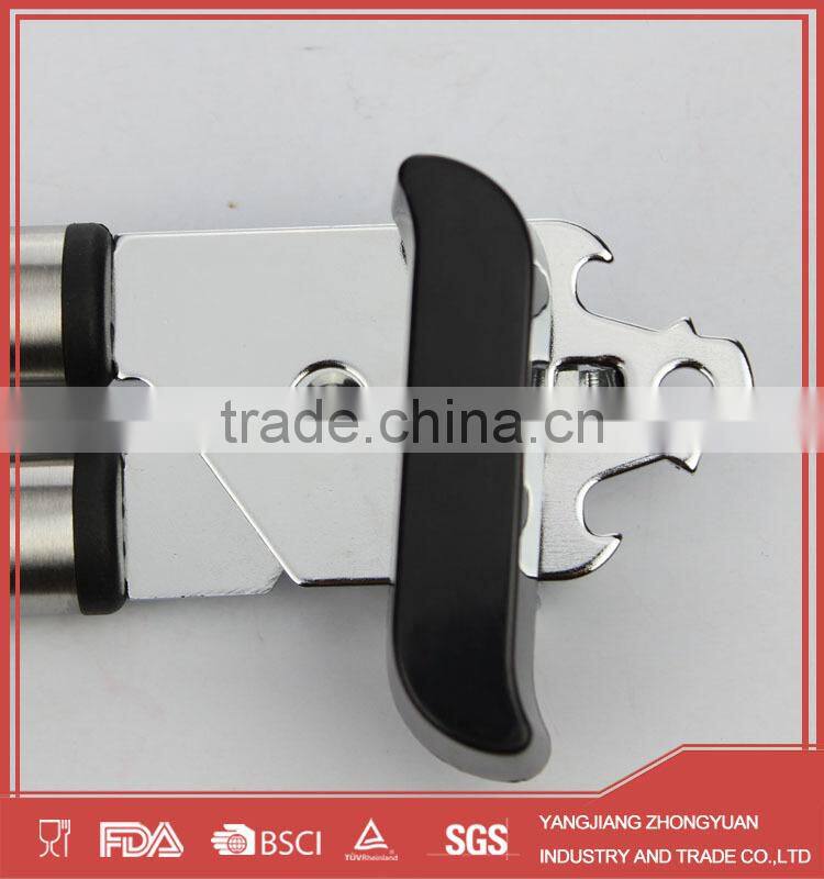 Metal head can opener and bottle opener with stainless steel handle