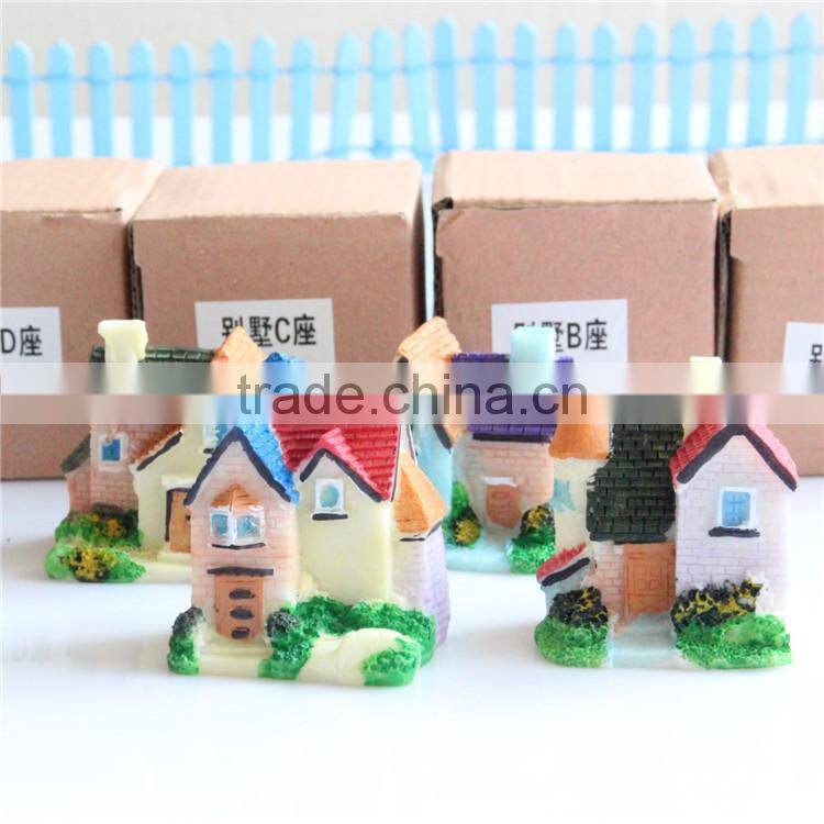 Mini CUTE fashional Resin decoration, ZAKKA grocery micro landscape villas Europe type resin home background props