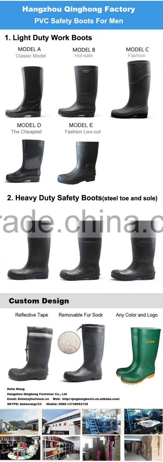 warm safety rain boots with removable fur lining sock