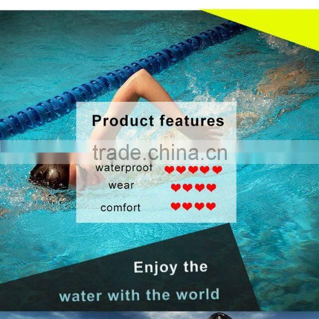 customized logo printed waterproof silicone swimming cap for long hair