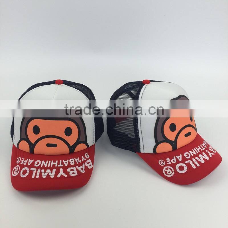 Cartoon Digital Printed Baseball Style Trucker Hat Of Nylon Mesh