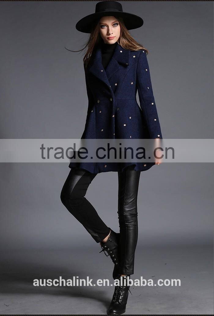new arrival women chic fashion long cashmere coat OEM service