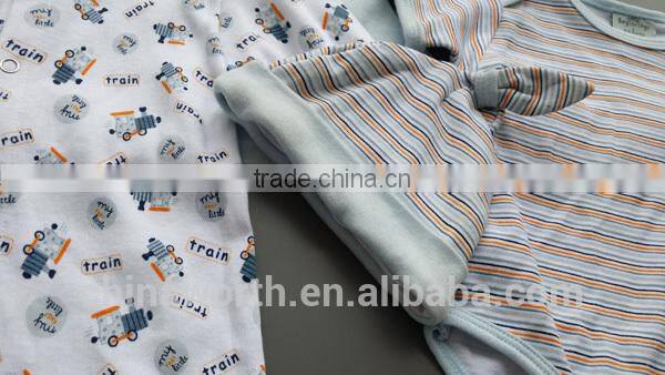 6pcs set organic cotton full printed baby layette