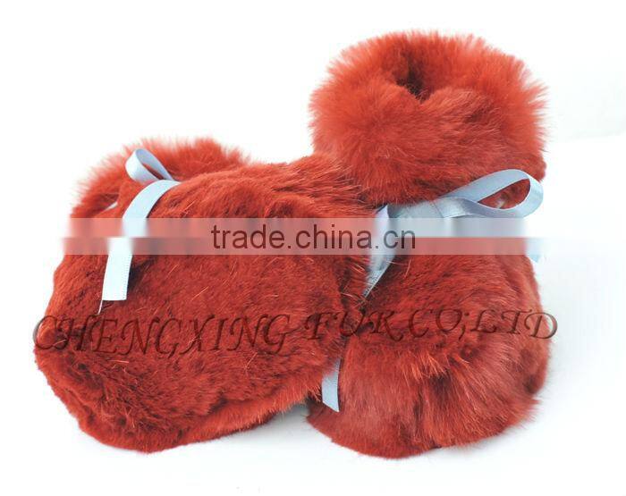 CX-SHOES-07C European Genuine Rabbit Fur Baby Shoes