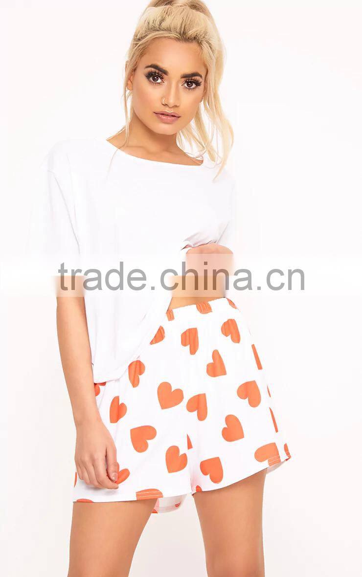 MGOO Custom Design Slogan PJ Set Back Print Jersey Pajamas Full Print Short Pyjama Set