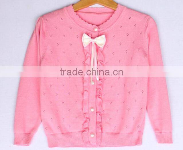 namely trendy lastest bow ruffle babies girls crochet knit sweater